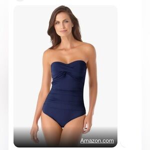 Anne Cole Navy Blue Women's One Piece Swimsuit